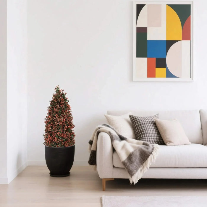 3FT Artificial Boxwood Topiary Tree for Outdoor Porch and Patio Decoration, Red , 2pcs/set Default -DTYStore