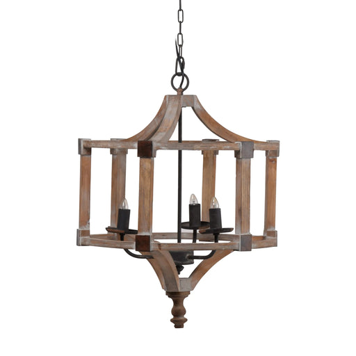 3 - Light Wood Drum Chandelier, Hanging Light Fixture with Adjustable Chain for Kitchen Dining Room Foyer Entryway, Bulb Not Included Default -DTYStore