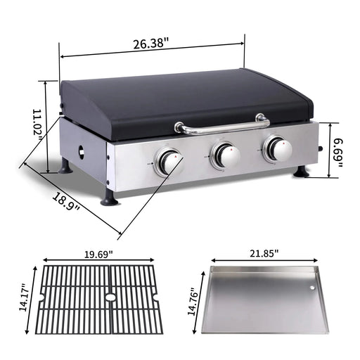 3 BURNER GAS GRILL Default -DTYStore