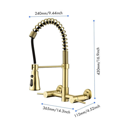 3 Functions Wall Mounted Bridge Kitchen Faucet Default -DTYStore