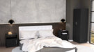 3 Piece Bedroom Set, London Armoire + 2 Omaha Nightstands, Black Default -DTYStore