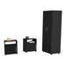 3 Piece Bedroom Set, London Armoire + 2 Omaha Nightstands, Black Default -DTYStore