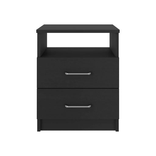 3 Piece Bedroom Set, London Armoire + Salento Nightstand + Salento Nightstand, Black Default -DTYStore