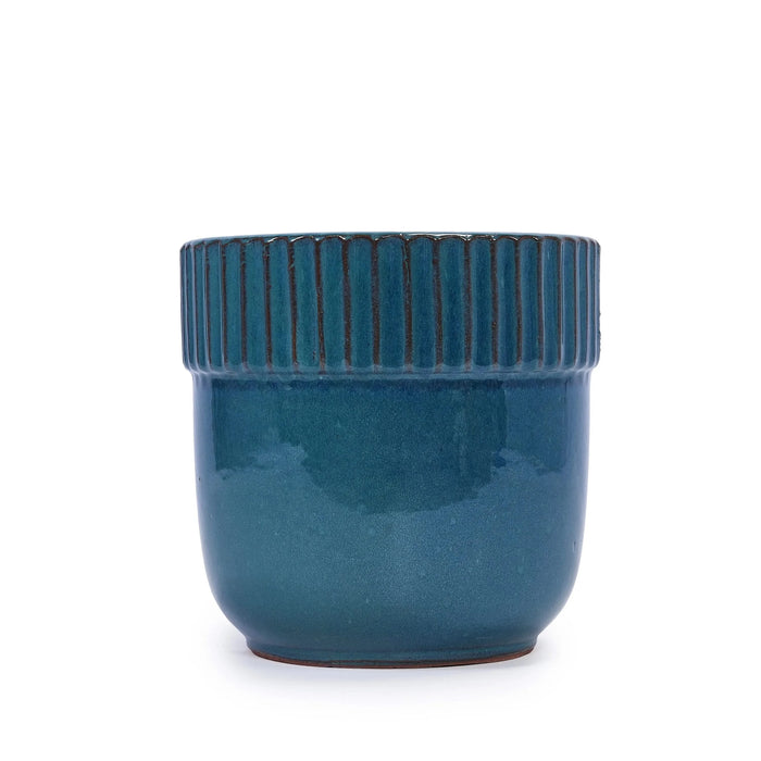 3 Pieces Ceramic Flowerpot, Modern Indoor Outdoor Planter for Garden & Patio - Antique Blue Default -DTYStore