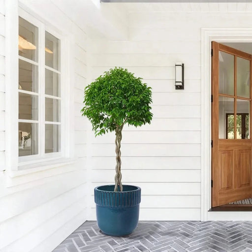 3 Pieces Ceramic Flowerpot, Modern Indoor Outdoor Planter for Garden & Patio - Antique Blue Default -DTYStore