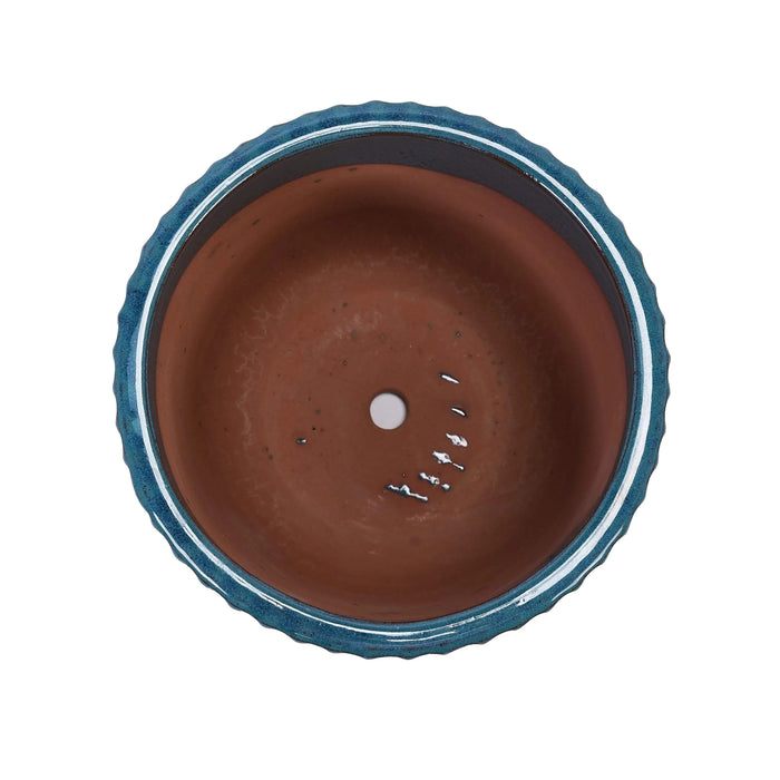 3 Pieces Ceramic Flowerpot, Modern Indoor Outdoor Planter for Garden & Patio - Antique Blue Default -DTYStore