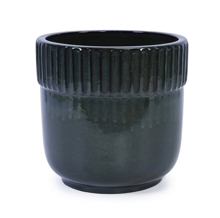 3 Pieces Ceramic Flowerpot, Modern Planter for Patio, Garden or Windowsills - Antique Black Default -DTYStore