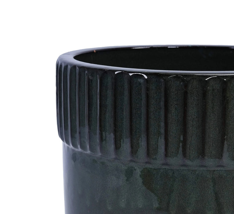 3 Pieces Ceramic Flowerpot, Modern Planter for Patio, Garden or Windowsills - Antique Black Default -DTYStore