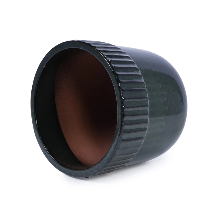 3 Pieces Ceramic Flowerpot, Modern Planter for Patio, Garden or Windowsills - Antique Black Default -DTYStore