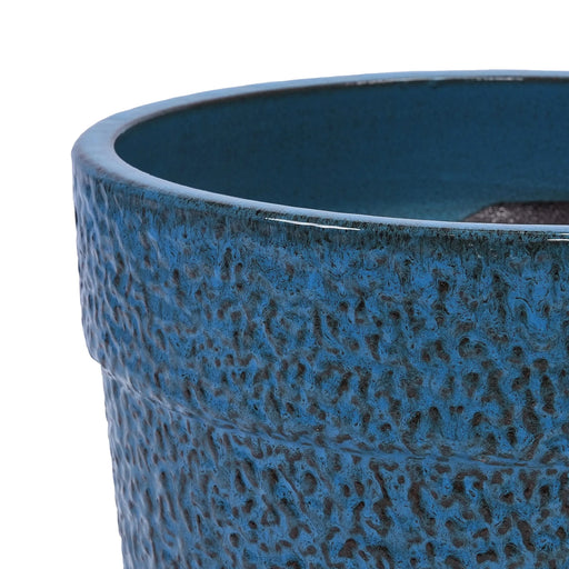 3 Pieces Ceramic Flowerpot, Modern Planter for Patio, Garden or Windowsills - Antique Blue Default -DTYStore