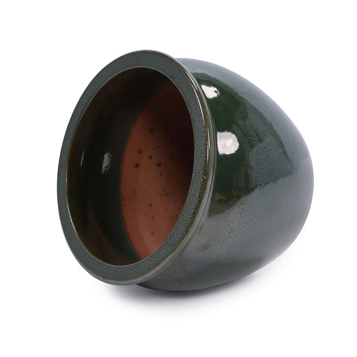 3 Pieces Ceramic Flowerpot, Modern Planter for Patio, Garden or Windowsills - Antique Blue Green Default -DTYStore