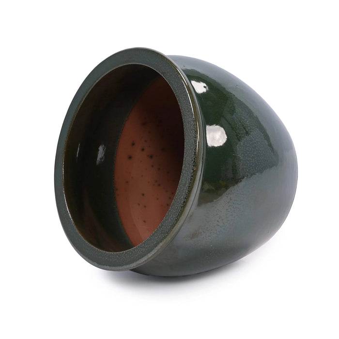 3 Pieces Ceramic Flowerpot, Modern Planter for Patio, Garden or Windowsills - Antique Blue Green Default -DTYStore