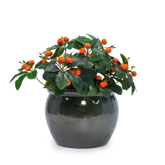 3 Pieces Ceramic Flowerpot, Modern Planter for Patio, Garden or Windowsills - Antique Blue Green Default -DTYStore