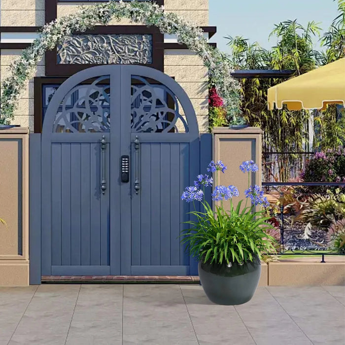 3 Pieces Ceramic Flowerpot, Modern Planter for Patio, Garden or Windowsills - Antique Blue Green Default -DTYStore