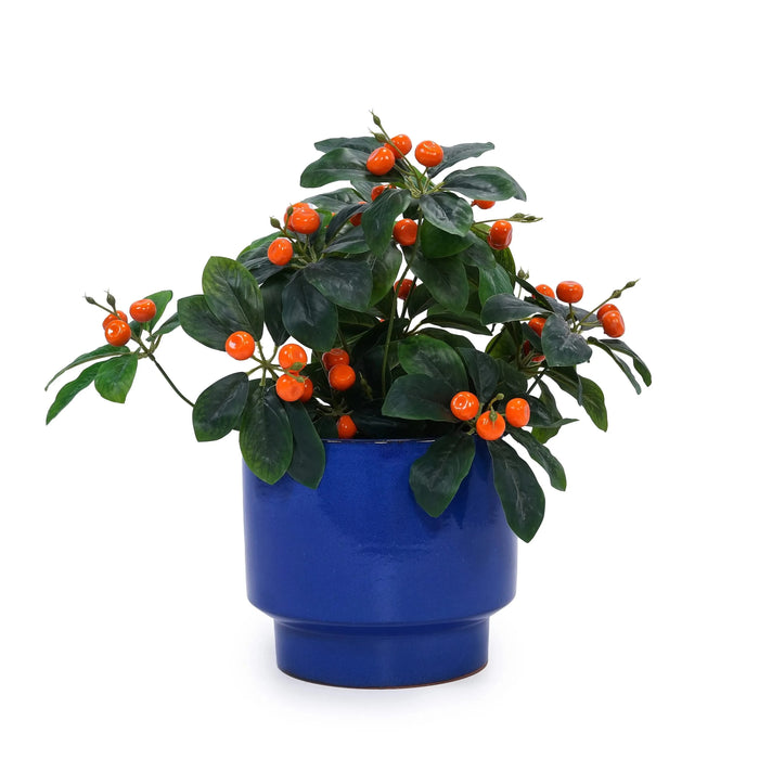 3 Pieces Ceramic Flowerpot, Modern Planter for Patio, Garden or Windowsills - Antique Blue Green Default -DTYStore