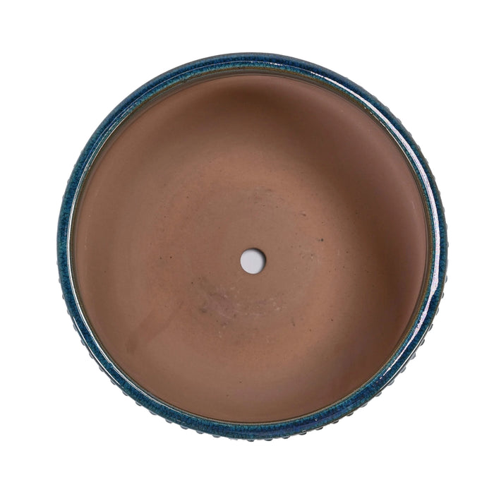 3 Pieces Ceramic Flowerpot, Modern Planter for Patio, Garden or Windowsills - Antique Navy Blue Default -DTYStore