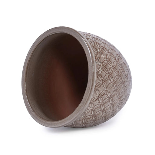 3 Pieces Ceramic Flowerpot, Modern Planter for Patio, Garden or Windowsills - Antique Yellow Default -DTYStore