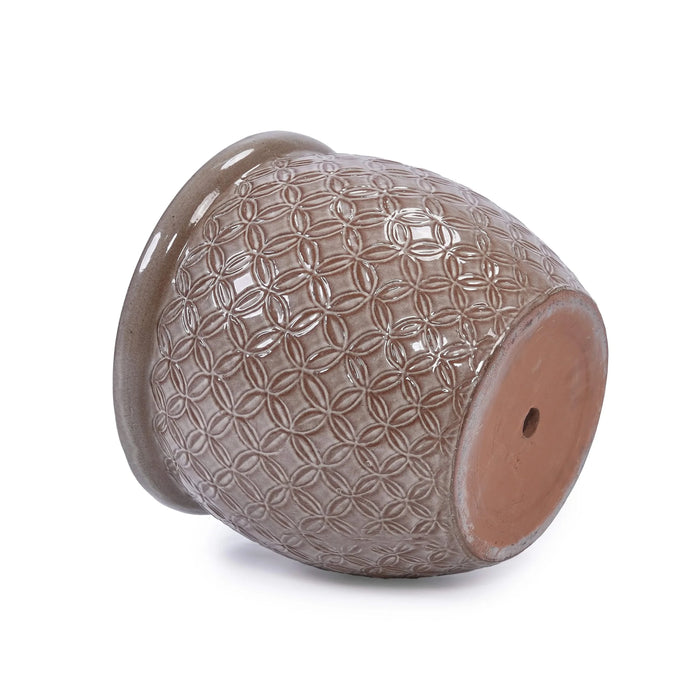 3 Pieces Ceramic Flowerpot, Modern Planter for Patio, Garden or Windowsills - Antique Yellow Default -DTYStore