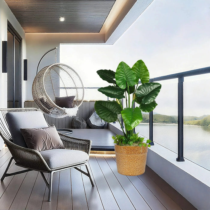 3 Pieces Ceramic Flowerpot, Modern Planter for Patio, Garden or Windowsills - Antique Yellow Default -DTYStore