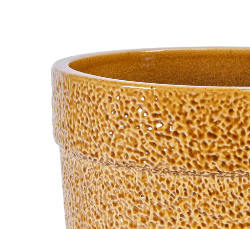 3 Pieces Ceramic Flowerpot, Modern Planter for Patio, Garden or Windowsills - Antique Yellow Default -DTYStore