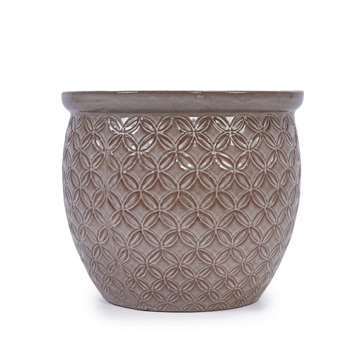 3 Pieces Ceramic Flowerpot, Modern Planter for Patio, Garden or Windowsills - Antique Yellow Default -DTYStore