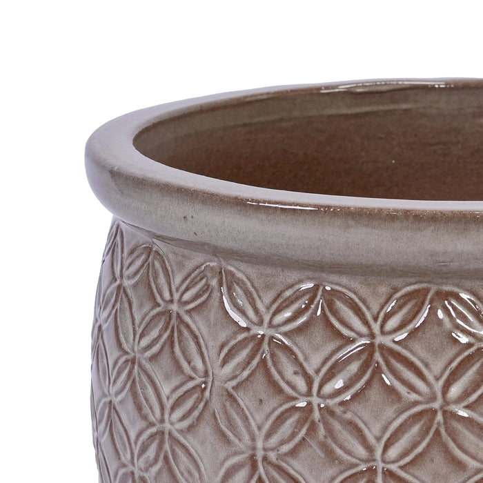 3 Pieces Ceramic Flowerpot, Modern Planter for Patio, Garden or Windowsills - Antique Yellow Default -DTYStore