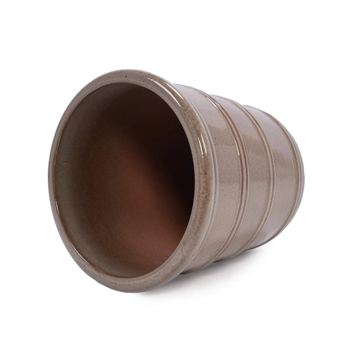 3 Pieces Ceramic Flowerpot, Modern Planter for Patio, Garden or Windowsills - Antique Yellow Default -DTYStore