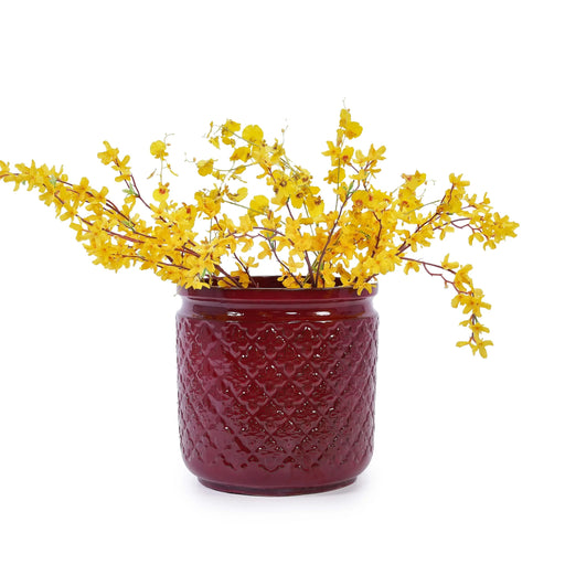 3 Pieces Ceramic Flowerpot, Modern Planter for Patio, Garden or Windowsills - Bean Paste Red Default -DTYStore