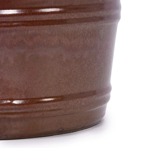 3 Pieces Ceramic Flowerpot, Modern Planter for Patio, Garden or Windowsills - Bean Paste Red Default -DTYStore