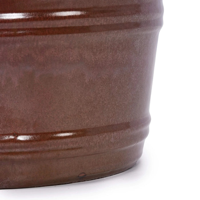 3 Pieces Ceramic Flowerpot, Modern Planter for Patio, Garden or Windowsills - Bean Paste Red Default -DTYStore