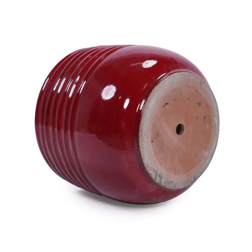 3 Pieces Ceramic Flowerpot, Modern Planter for Patio, Garden or Windowsills - Bean Paste Red Default -DTYStore