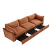 3 Seater Sofa With Storage Pull out Drawers Under Each Seat, ,3 - Seat Large Wide And Deep Seat Sofa with Excellent Storage Space, Suitable for Big Living Rooms, Chenille Orange Orange -DTYStore