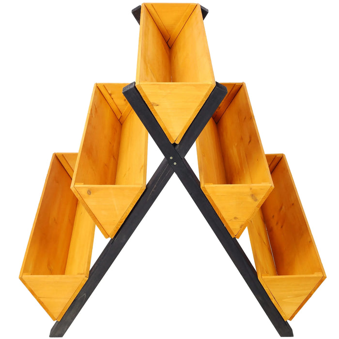 3 Tiers Wooden Vertical Raised Garden Bed with Legs,Brown Planter Raised Beds Kit for Flowers Herbs Vegetables Default -DTYStore