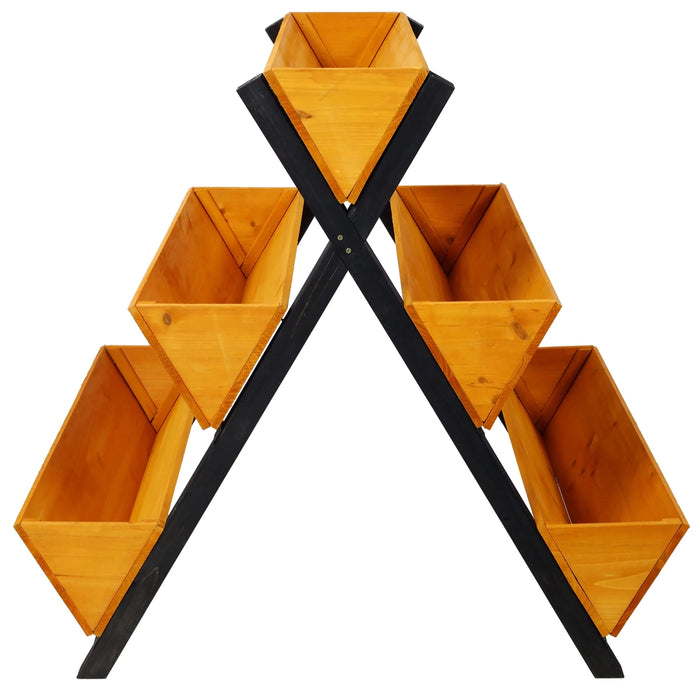 3 Tiers Wooden Vertical Raised Garden Bed with Legs,Brown Planter Raised Beds Kit for Flowers Herbs Vegetables Default -DTYStore