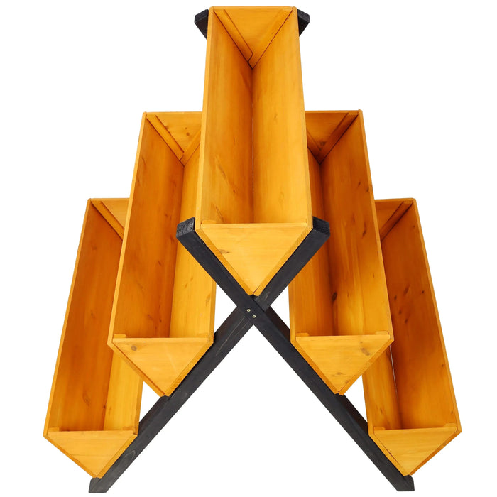 3 Tiers Wooden Vertical Raised Garden Bed with Legs,Brown Planter Raised Beds Kit for Flowers Herbs Vegetables Default -DTYStore