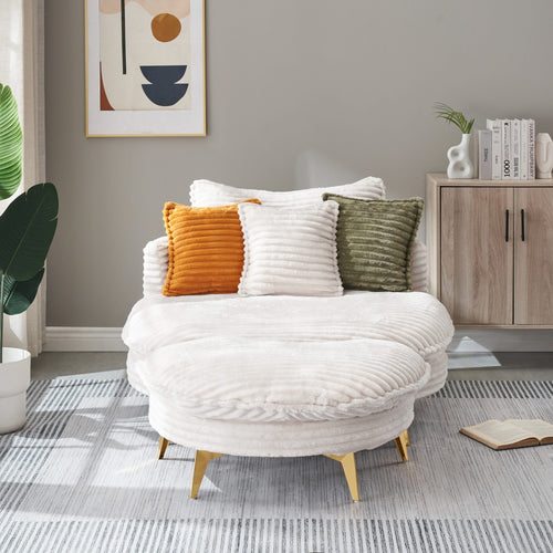 65.00 inches long, Corduroy Sofa Fabric, with three matching pillows and two spacious and comfortable seats, for Apartment Office Living Room -Beige - Image 2