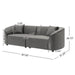 87" Curved Contemporary Sofa in Sleek Grey: Plush Seating, Streamlined Design, and Durable Frame – Ideal for Stylish Living Spaces