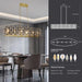 Modern Champagne Gold Oval Crystal ceiling chandelier Luxury Home Decor Light Fixture - DTYStore