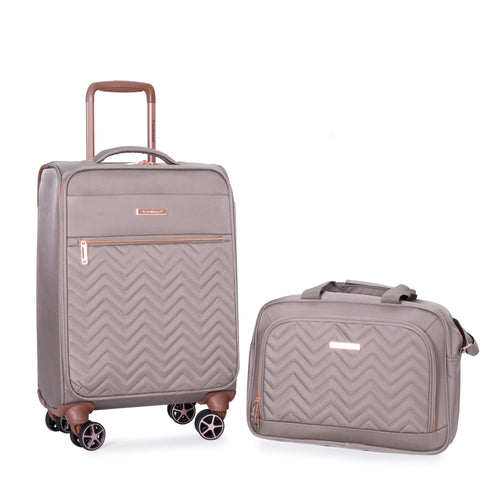 Softshell Terylene Luggage Set with Spinner Wheels - 4-Piece (16/20/24/28) Khaki - Image 14