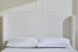 Hannah Upholstered Wingback Bed Size King / Tall 54" Headboard Upholstered King Bed / Premium Cream White Chenille / Minimalist Designs / No Box Spring Needed / Easy Assembly / King - DTYStore