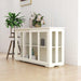 Kitchen Storage Stand Cupboard With Glass Door-White - DTYStore