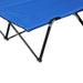 Outsunny 2 Person Folding Camping Cot for Adults, 50' Extra Wide Outdoor Portable Sleeping Cot with Carry Bag, Elevated Camping Bed, Beach Hiking, Blue - DTYStore
