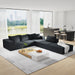 Modern Upholstered Sectional Sofa Couch Set,Modular 132" L Shaped Sectional Living Room Sofa Set With 6 Pillows,Free Combination Sofa Couch for Living Room,Bedroom