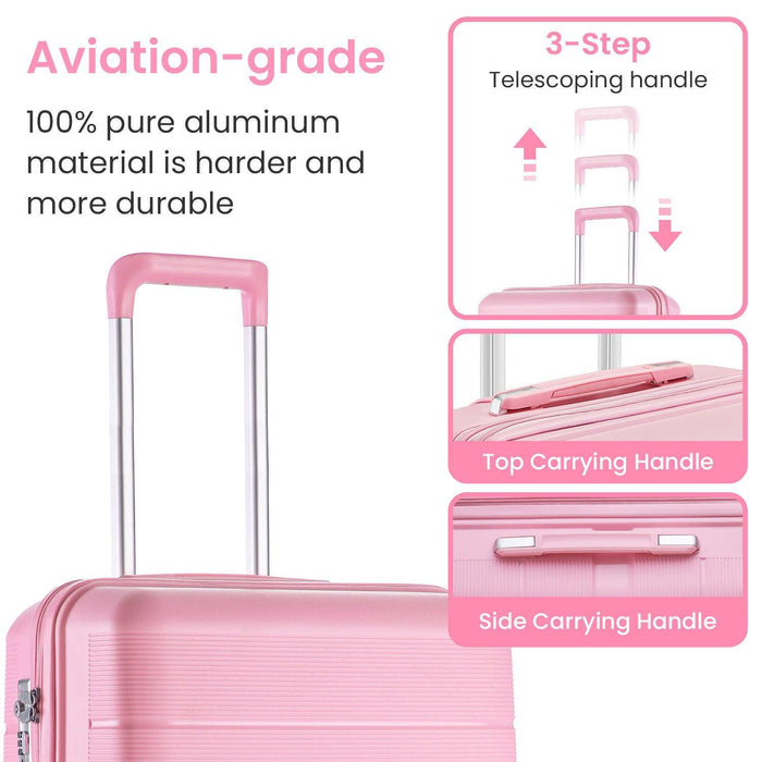 Luggage Sets 4 Piece(14/20/24/28) PP Lightweight & Durable Expandable suitcase - DTYStore