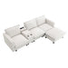 109*57"Modern Sectional Cloud Sofa with Console,USB Charging Port,Reading Light,Cup Holder,4 Seat Chenille Modular Couch,Storable Indoor Funiture for Living Room,Apartment,2 Color - DTYStore