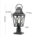 Outdoor Post Light,Lamp Post Light Fixture,Post Lantern with Pier Mount Base,Textured Black,21.3in,Suitable for Gardens, Yards or Entrances (2 pack)