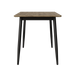 Modern minimalist walnut wood grain tabletop dining table and chair 4-piece set, stylish dining table, kitchen dining table, black metal leg design, suitable for 4-6 people dining