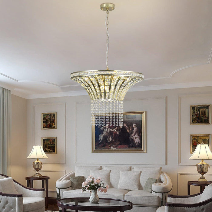 8-Light 23.6" Wide Crystal Waterfall Chandelier - DTYStore