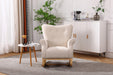 Baby Room High Back Rocking Chair Nursery Chair , Comfortable Rocker Fabric Padded Seat ,Modern High Back Armchair - DTYStore