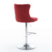Swivel Velvet Barstools Adjusatble Seat Height from 25-33 Inch, Chrome base Bar Stools with Backs Comfortable Tufted for Home Pub and Kitchen Island, Wine Red,Burgundy,Set of 2,1712WR - DTYStore